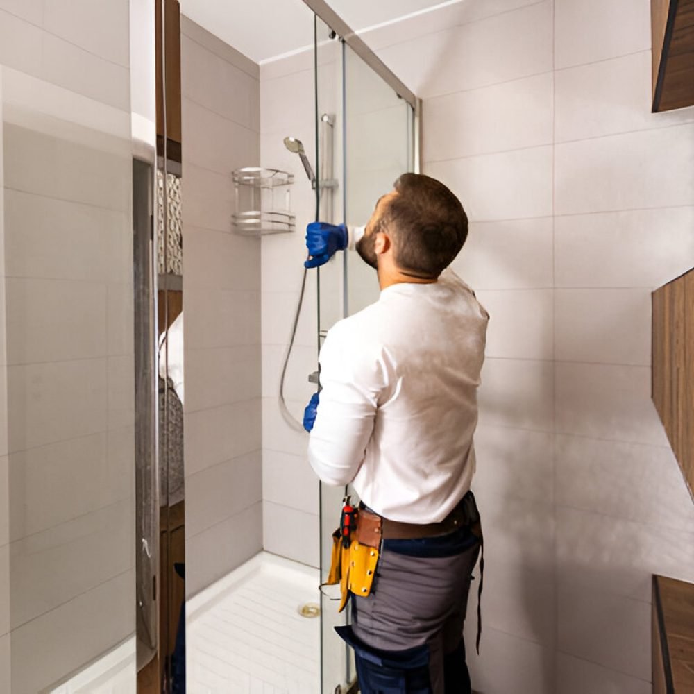 Man fixing shower