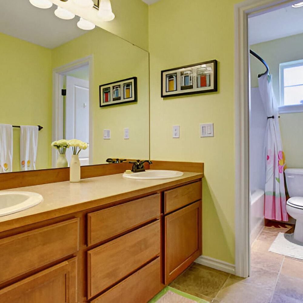 Bright bathroom interior